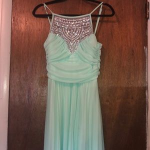 Mint green prom dress
